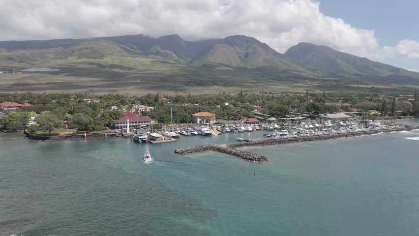 Drone shot of Lahaina, Hawaii before  the fire 