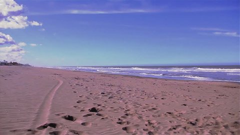Empty Beach in the Atlantic Coast during the Coronavirus Global Pandemic.