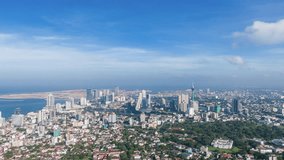 Drone hyper-lapse video of Colombo city, Sri Lanka, Aerial video of capital, amazing footages, sky time-lapse, morning scenery  