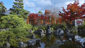 Movie of Beautiful gardens in Sanjusangendo, Kyoto