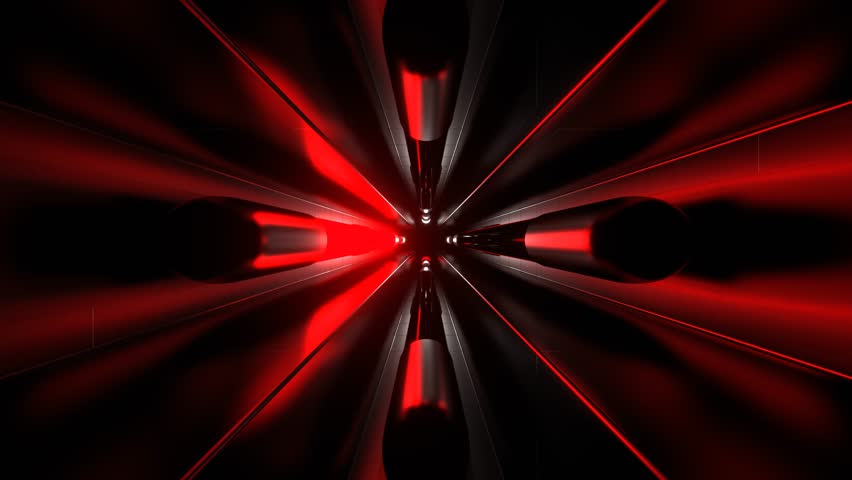 Red and White Big Strobe Lamp Tunnel Background VJ Loop in 4K