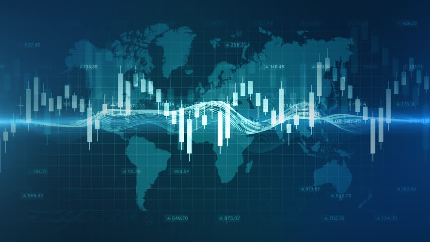Global financial investment, Stock market with candlestick on blue background. Financial data Information for Trading and business investment, Busines Royalty-Free Stock Footage #3407098929