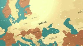 Ukraine on World Map stock video
