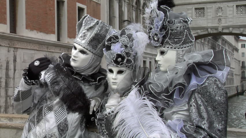 VENICE - February 12: People in Venetian costume attend  the Carnival of Venice,