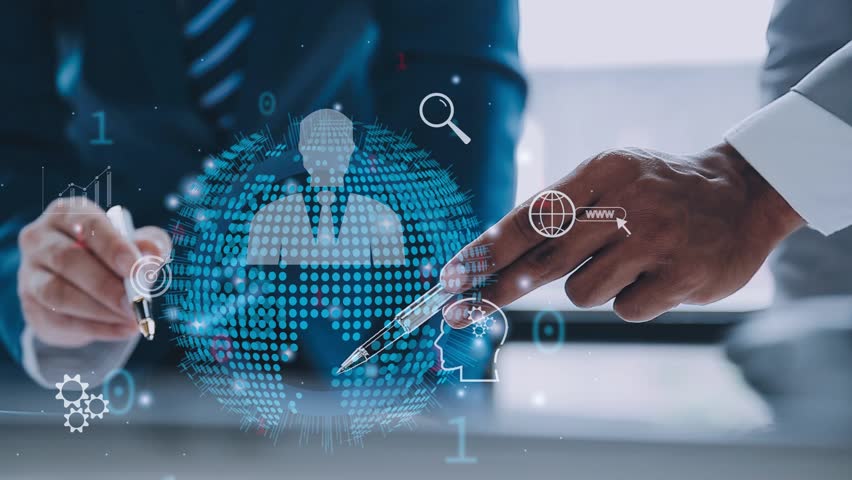 Businessman show CRM Customer Relationship Management for business sales marketing system concept presented in futuristic graphic interface of service application to support CRM database analysis. - Powered by Shutterstock - Get 15% off with code: PIKWIZARD15