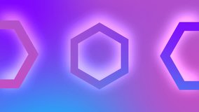 Animation video gradient background with a hexagon appearance 