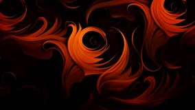 Abstract background video black orange wave liquid swirl motion loop animated 