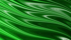 Abstract green motion background. Dynamic animated loopable background video with wavy texture.