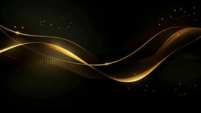 Black luxury corporate background with golden lines. Seamless looping motion design. Video animation Ultra HD 4K 3840x2160
