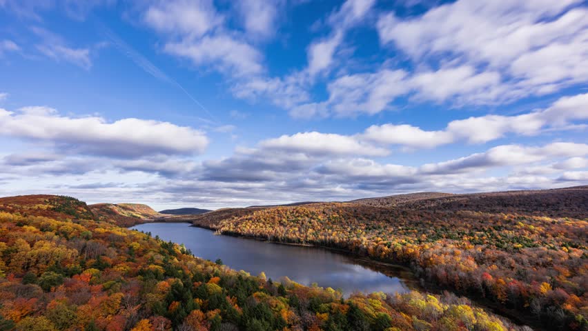 Time Lapse - The overlook in Lake of the Clouds in Peak Fall Color in the Porcupine Mountains Wilderness State Park Michigan