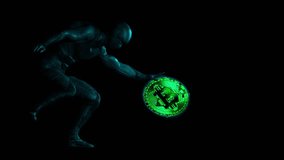 crypto man with bitcoin coin, hacker and fraudster, scammer, concept, 3d render - Powered by Shutterstock - Get 15% off with code: PIKWIZARD15