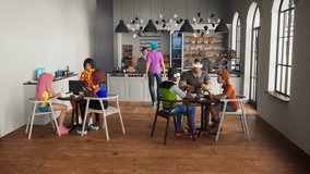 People avatar metting in virtual reality metaverse coffee shop - Powered by Shutterstock - Get 15% off with code: PIKWIZARD15