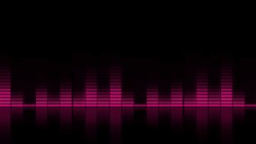 Audio bars amplifier equalizer equipment animation music Minimalist Waveform Audio. Abstract White on black sound waves background. 3D rendered looping animation 4k