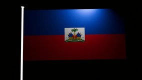 Haiti Flag video waving in wind. Haiti Flag Wave Loop waving in wind. Realistic Haiti Flag background. Haiti Flag Looping Closeup UHD 3840x2160 footage