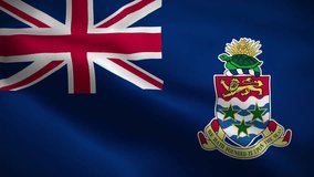 Cayman Islands flag waving animation, perfect looping, 4K video background, official colors