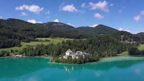 Fuschl castle and Fuschlsee lake in Salzkammergut,Austria