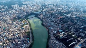 Discovering Dhaka An Aerial Tour of the City's Majestic Landmarks, Developing country.