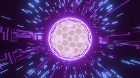 Seamless loop abstract global digital network. Purple Network connection structure. Digital background. Binary code. Abstract digital disco ball. music performance. animation. stage visual - Powered by Shutterstock - Get 15% off with code: PIKWIZARD15