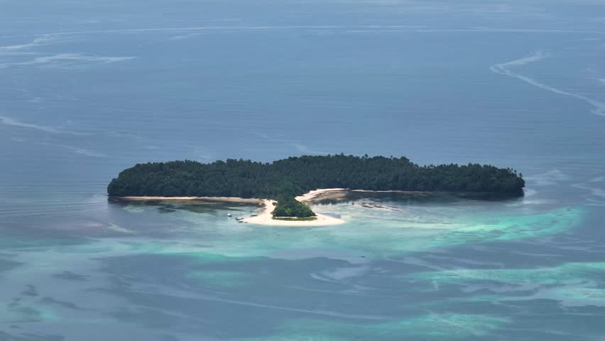 White beach in coastline of Malipano Islets. Samal. Davao, Philippines.