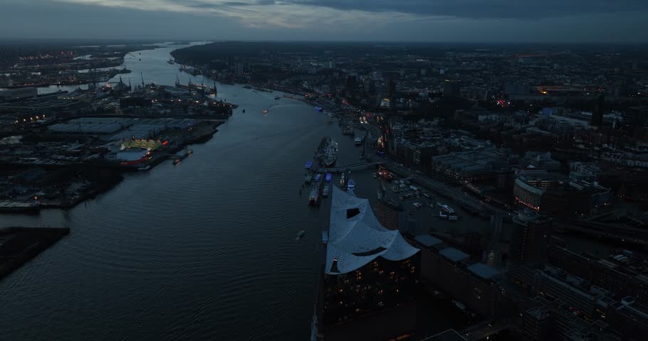 River Elbe running through Hamburg, a major city in Germany.