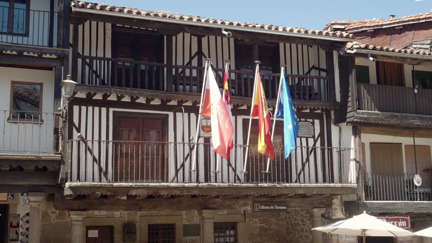 Detail of the facade of the town hall of La Alberca in Salamanca, Spain