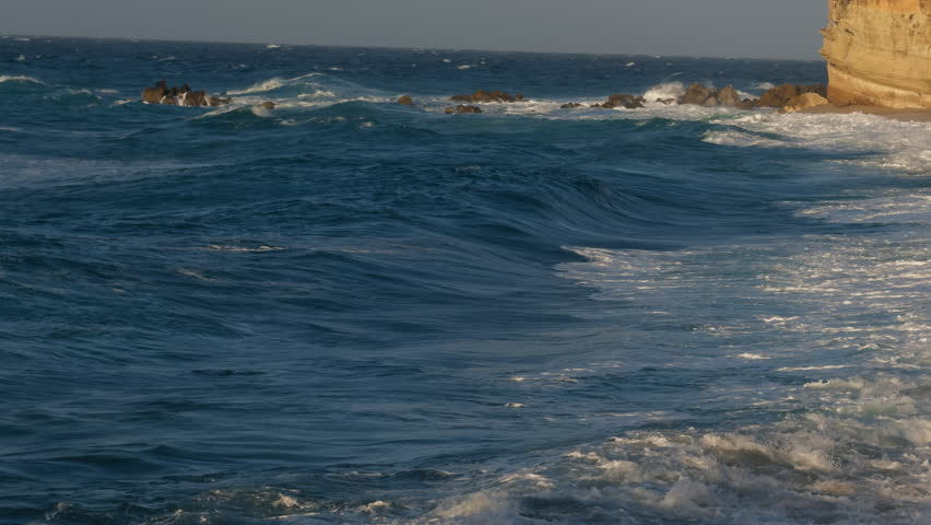 Peaceful waves softly dancing and moving 