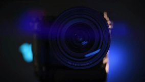 A slow zoom in of a camera lens, looking directly down the barrel. - Powered by Shutterstock - Get 15% off with code: PIKWIZARD15