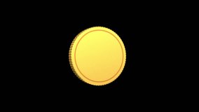 3D Animation Spinning gold coin, seamless loop video, transparent background, alpha channel included. - Powered by Shutterstock - Get 15% off with code: PIKWIZARD15