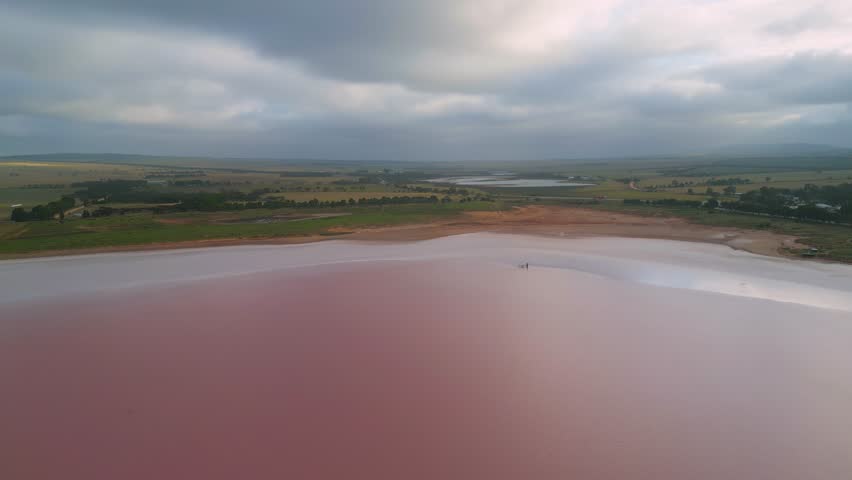 Aerial views of Lake Bumbunga (Lochiel