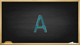 English alphabets A to Z on black board background 4k footage