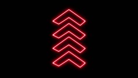 Neon red arrows pointing upwards animated on a black background. - Powered by Shutterstock - Get 15% off with code: PIKWIZARD15