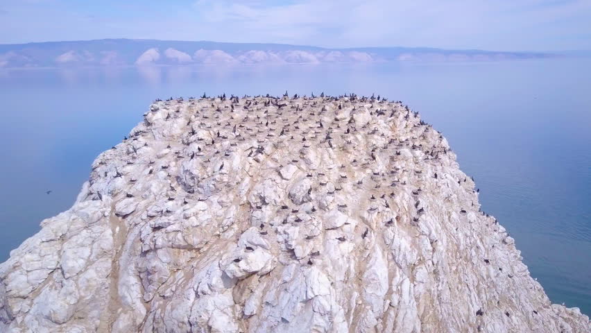 Island in the lake Baikal. Landscape.