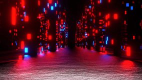 Red and Blue Cyber Quarter Background VJ Loop in 4K