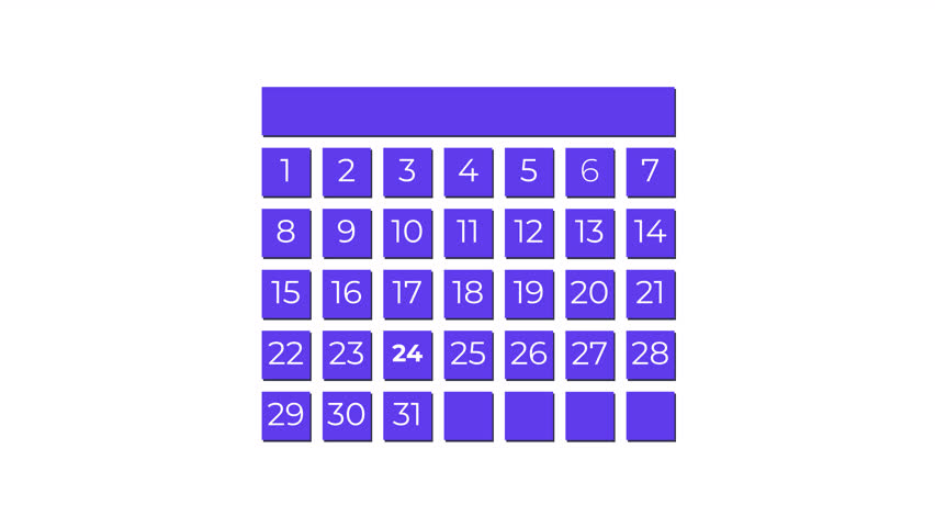 24th January calendar icon animation. Alpha matte with transparent background 4K resolution. Royalty-Free Stock Footage #3408774501