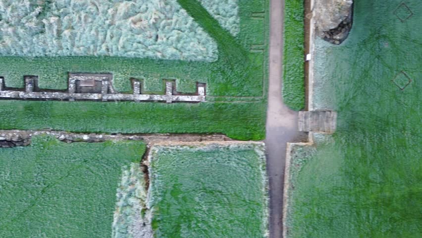 Birds eye view of Glastonbury Abbey
