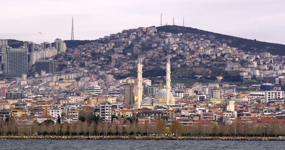 the example of ''urban sprawl'' . İstanbul;Turkey. Unplanned city. Royalty-Free Stock Footage #3408959393