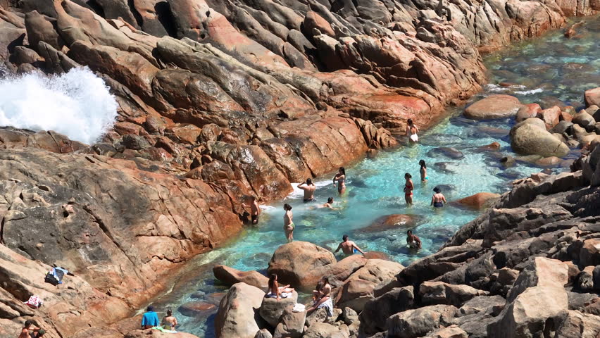 Aerial of Injidup Natural Spa area between Margaret River and Dunsborough. Tourism and Nature of South Western Australia. 3 hours drive from Perth.