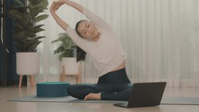 Yoga balance, take care your health . 4k video footage of a beautiful Yoga woman , Enjoy the life exercise ,Healthy, Lifestyle , Active Lifestyle concept.