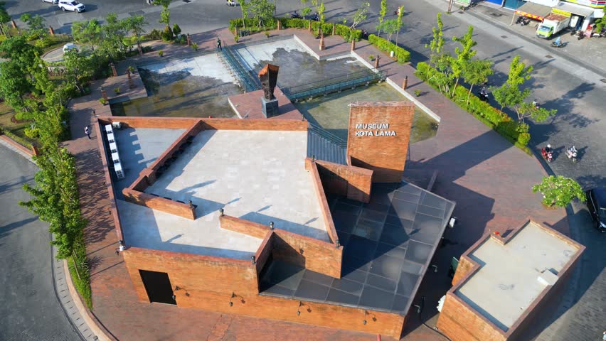 Established Aerial View of The Old City Museum is in the middle of the Crowded Roundabout. An area with many Dutch Colonial Era Buildings with Art Deco Designs
