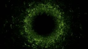 Camera glides through a tunnel with walls covered in greenery, lit by forward-moving light, revealing plants emerging from the darkness in a looped animation. - Powered by Shutterstock - Get 15% off with code: PIKWIZARD15