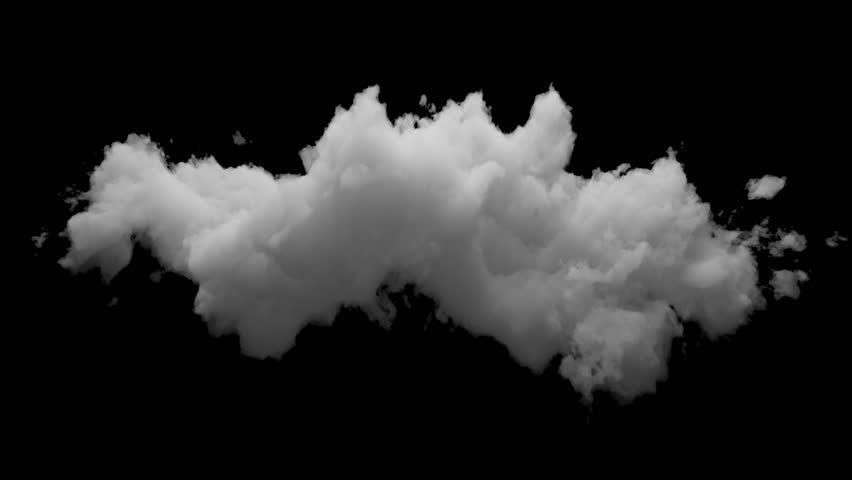 3D Cloud with alpha channel and looping animation. Slowly transforms in space