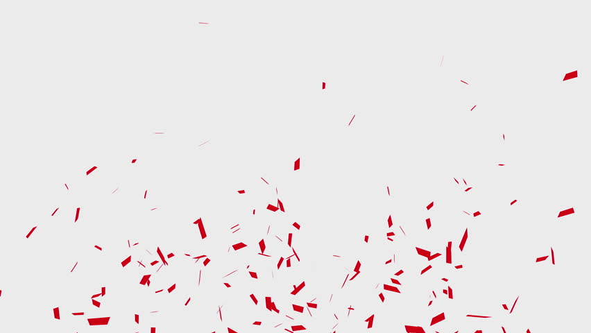 Red Confetti Falling Particles Pack on a White Background