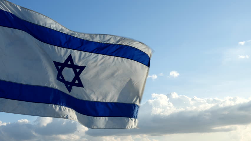 Happy Independence Day. Israel flag with star of David over the sunset, waving against the wind, cloudy sky background. Concept of Israel, Independence Day, Holiday, Palestine, Conflict, Freedom Royalty-Free Stock Footage #3409458323
