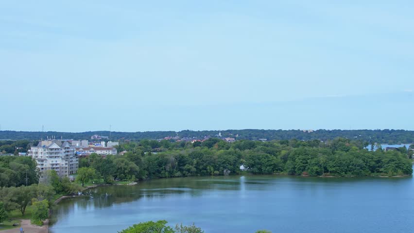 Orillia town, Northern Ontario, Canada overlooking Smith