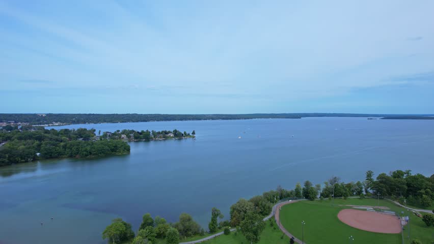 Orillia town, Northern Ontario, Canada overlooking Smith