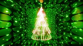 Christmas tree rotating on futuristic technology abstract green background. Christmas and New Year seamless looping animation. Christmas Card 2024. Abstract Christmas disco ball - Powered by Shutterstock - Get 15% off with code: PIKWIZARD15