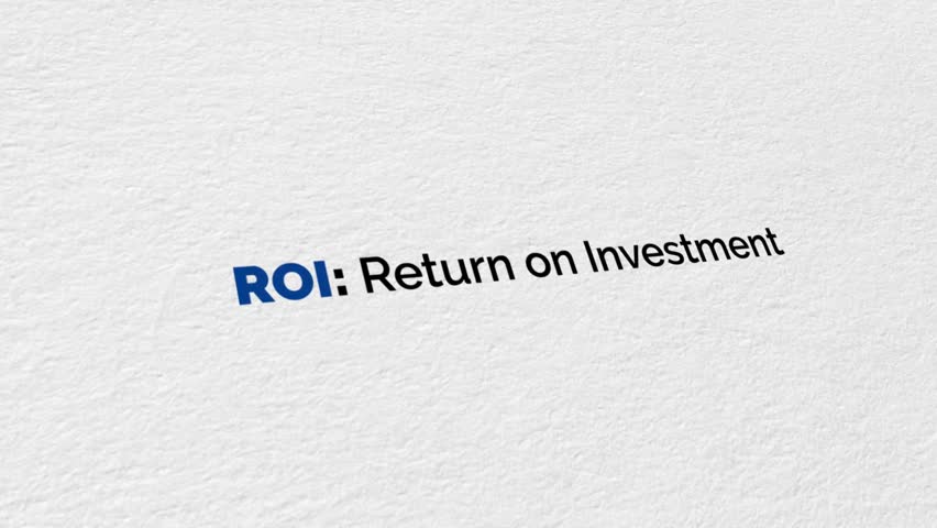 ROI Return on Investment typography Animation. 4K Motion Graphics Royalty-Free Stock Footage #3409603699