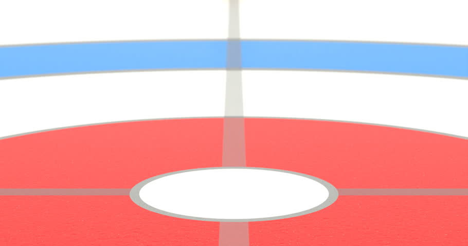 Curling granite stone sliding on ice sheet animation - 3D animation