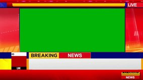 Breaking news live animation. Business technology news background splash screen. Available in Full HD and HD video render footage with chroma key green screen