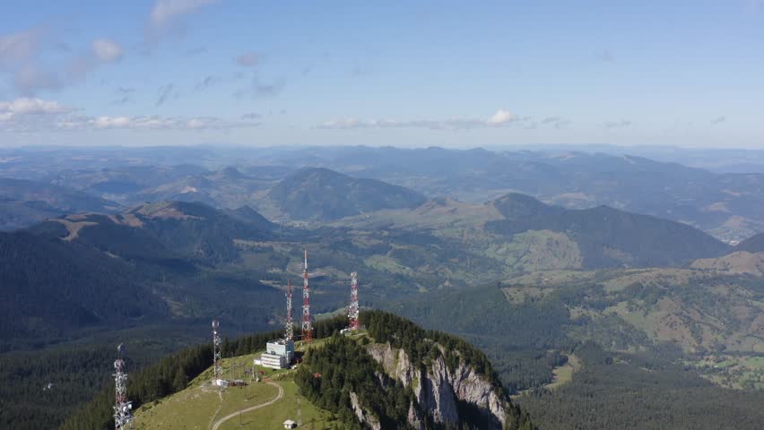 Aerial view of the mountains in Bucovina Romania Drone